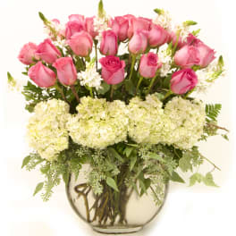 Roses and Hydrangeas in a Vase