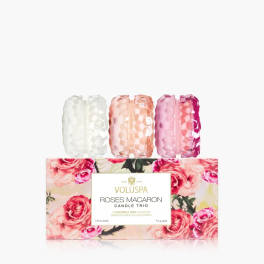 Voluspa Roses Macaron Candle Trio