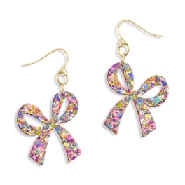 Multi Glitter Bow Earrings