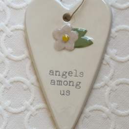 Angels Among Us Ceramic Heart