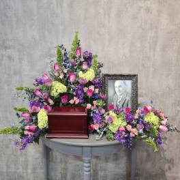 Spring Rain Urn and Photo spray