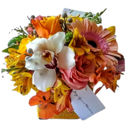 Sunset Blush & Vanilla Orchid Bouquet - Same Day Flower Delivery Haddonfield & Cherry Hill