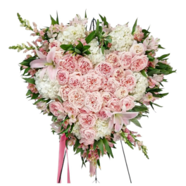 Premium Luxe Pink Rose Sympathy Heart Wreath