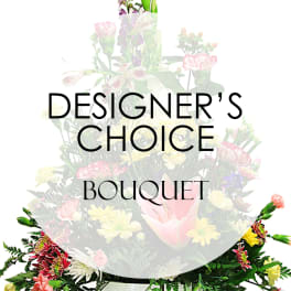 Designer’s Choice bouquet with mixed flowers and greenery