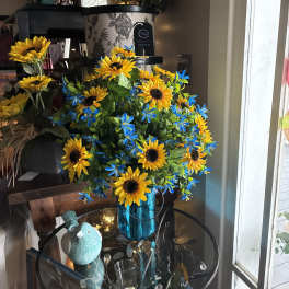 Sunflower Sparkling Vase SILK