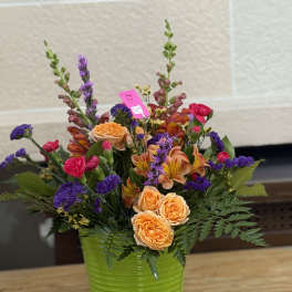 Bright Bucket of Blooms
