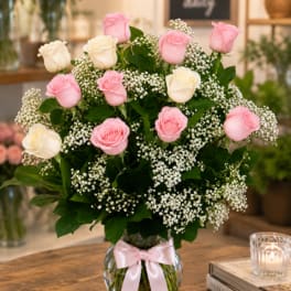 Pink Dozen Vase