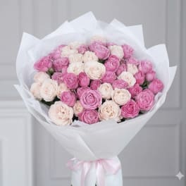 Pink& white Rose bouquet
