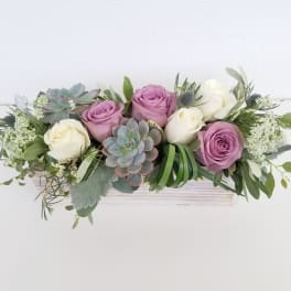 Purple & White Rose Box