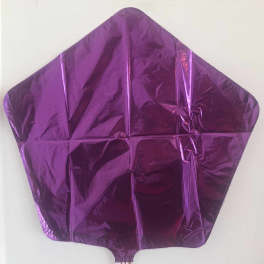 Purple metallic star-shaped foil balloon on a white background