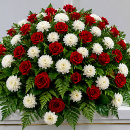 Red/White Casket Spray