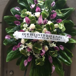 White and Purple Wreath - F020015