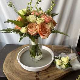 Bridal Bouquet and Matching Boutonnière