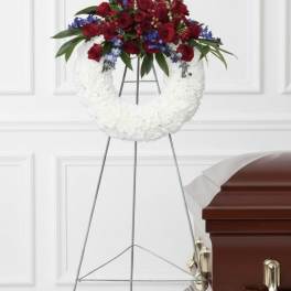 White and Red Open Wreath
