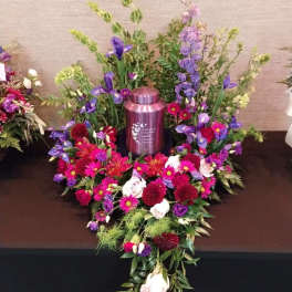 Purple Passion Urn Arrangement.