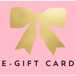 Pink e-gift card with a gold bow graphic