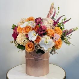Golden Sunset Orchid Arrangement