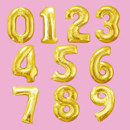 34" Gold Number Balloons