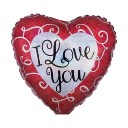 Heart-shaped red balloon with "I Love You" text