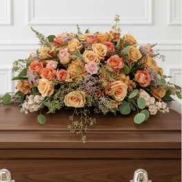 Peach Casket Spray