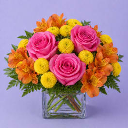 Sunset Rose Garden Vase