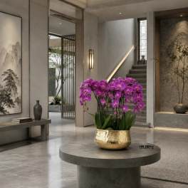 Purple Phalaenopsis Orchid Arrangement – 8 Stem Exclusive Design