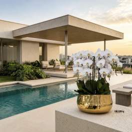 White Phalaenopsis Orchid Arrangement – 9 Stem Minimal Luxury