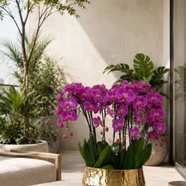 Purple Phalaenopsis Orchid Arrangement – 11 Stem Exclusive Design