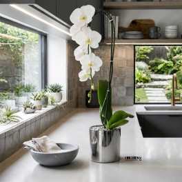 White Phalaenopsis Orchid Arrangement – Single Stem Premium Gift