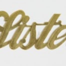 Gold script reading "Easter" on a white background