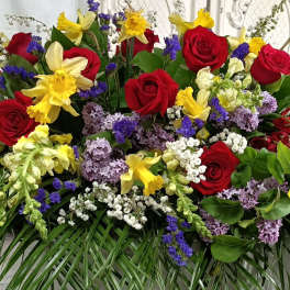Jewel Tone Casket Spray