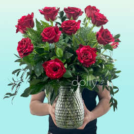 Dozen Red Panther Long-Stem Roses