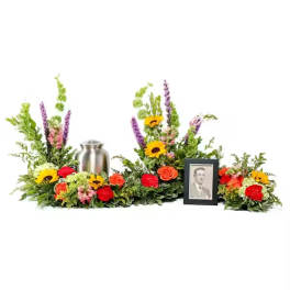 Joyful Sentiments of Color Urn Arrangement