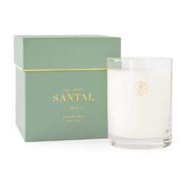 Scented candle in a glass tumbler with a matching box