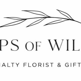 Wisps of Willow florist gift shop logo on a white background