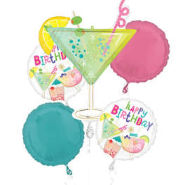 Cocktail Surprise Birthday Balloon Bouquet