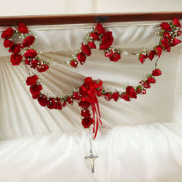 ROSARY 18 BEADS 18 SPRAY ROSES AND BABIES BREATH