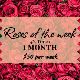 Pink roses with a text banner over them