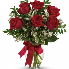 Thoughts of You Bouquet with Red Roses