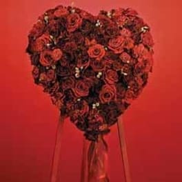 SF74-11 Monochromatic Red Rose Heart Easel