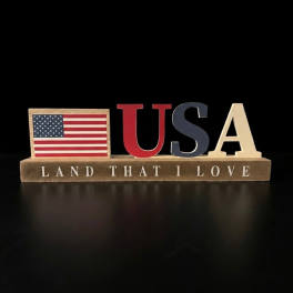 Americana Block "Land that I Love" Tabletop Decor