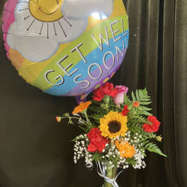 Get Well Flowers and Balloon