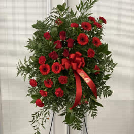 Deepest Sympathies Standing Spray - Red