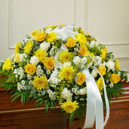 Cherished Memories Half Casket Cover - Yellow