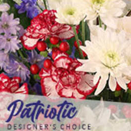Mixed bouquet of white, red, and purple flowers