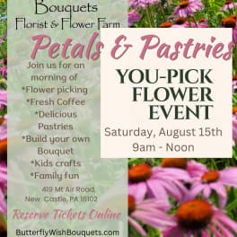 Petals & Pastries You-Pick Event - Saturday Aug 15th