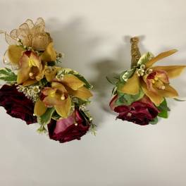 Standard Rose with Cymbidium Orchid Corsage and Boutonniere
