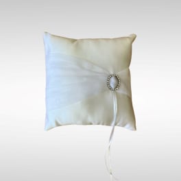 Ivory Ring Bearer Pillow with Crystal