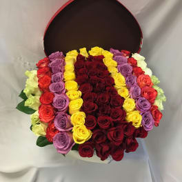 Roses in a heart shaped box
