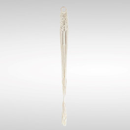 Cream macramé wall hanging with a ring top and long tassels